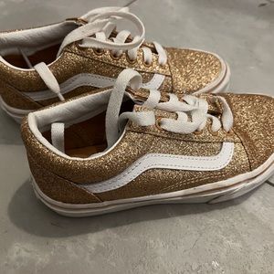 Vans Glitter Old Skool Sneakers Gold Size 1 Girls